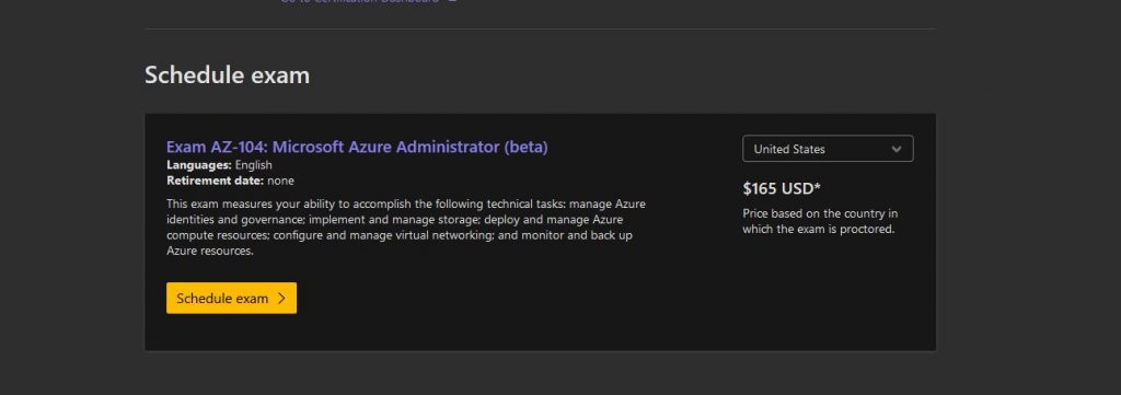 Microsoft Schedule exam Azure Administrator