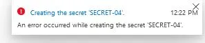 keyvault - create secret error