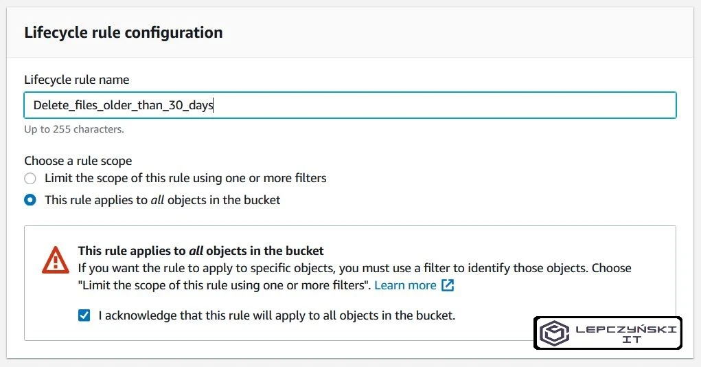 s3 - create lifecycle rule