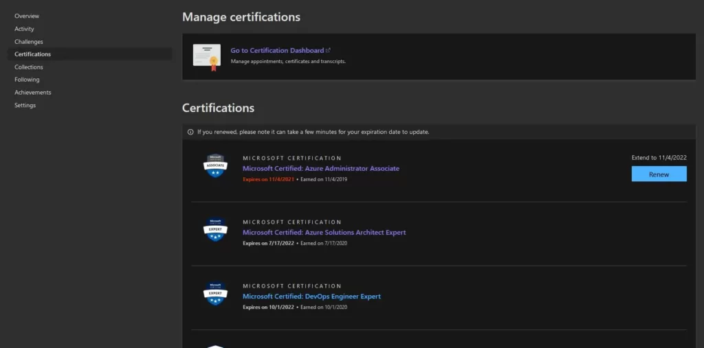 How I renewed my certificate Microsoft Azure Administrator az104