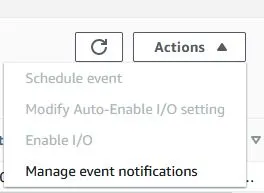 aws ec2 events - actions