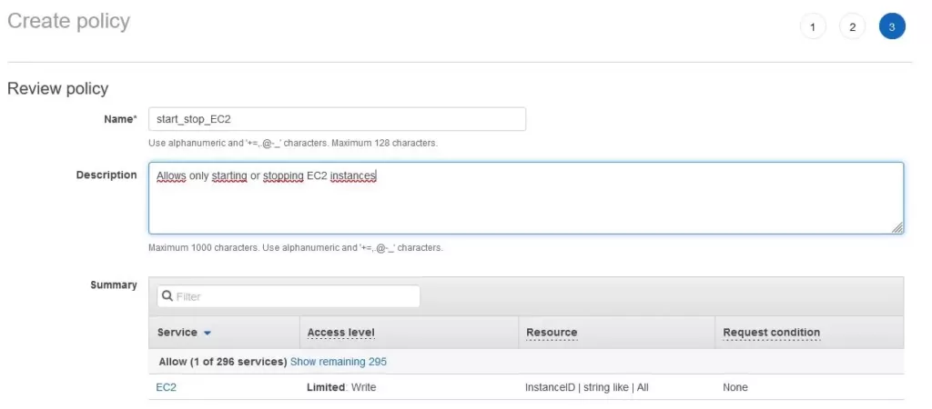 aws create role2 policy name
