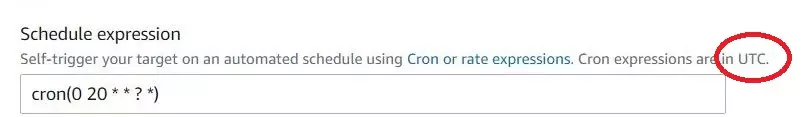 cloudwatch event time utc