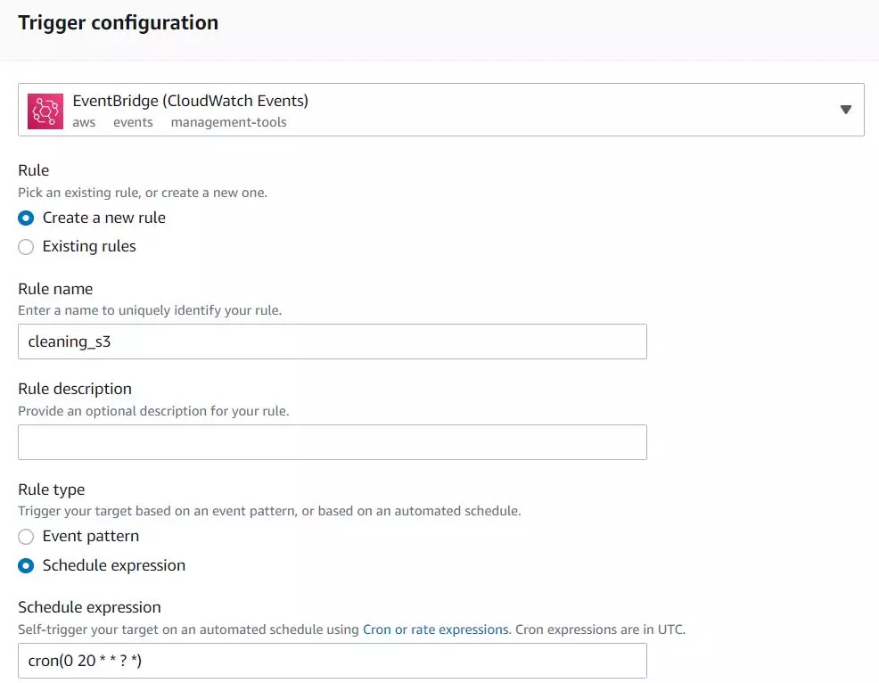 lambda trigger - CloudWatch Events Rule